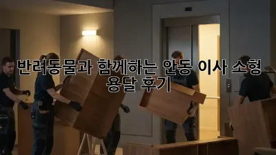 반려동물과 함께하는 안동 이사, 소형 용달 후기